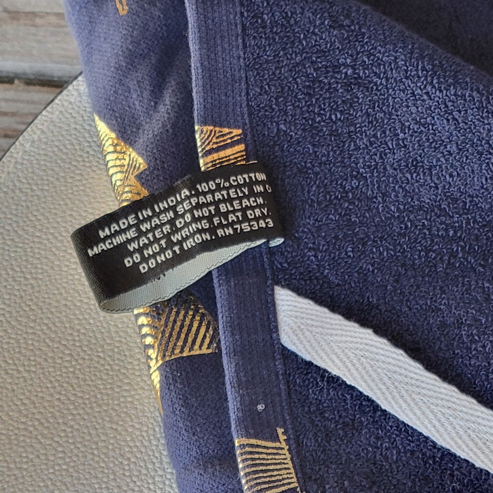 Rachel Zoe Navy With Gold Trees Hand Towel - Picture 3 of 3